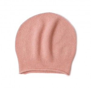 100% pure cashmere women winter ny beanies hats luxury fashion cute plain knit wool bennie caps with Custom embroidery logo