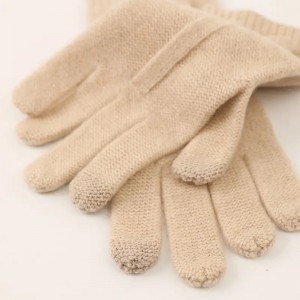 bow-knot decoration cashmere gloves & mittens fashion women winter warm knit full finger touch screen gloves