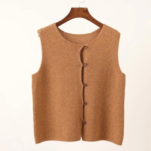 inner mongolia pure cashmere cardigan winter plus size women’s sleeveless sweater girls ladies knit cashmere vest