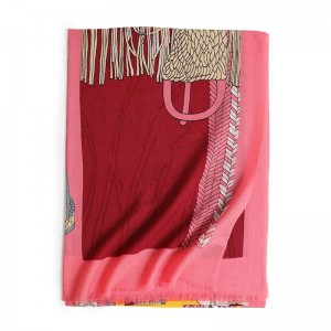 custom 80s saddle print 100% merino wool pashmina scarf shawl pure cashmere winter stole scarf for women