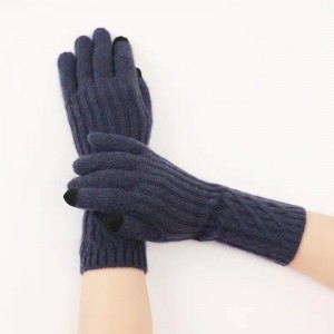 fashion winter accessories women winter gloves 100% cashmere touch screen knitted warm full finger gloves mittens