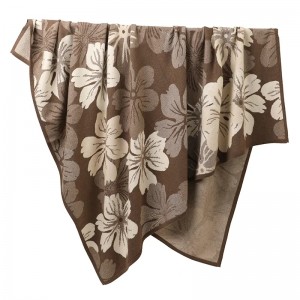 home bedroom hotel use cashmere blanket custom flower jacquard knitted cashmere throw