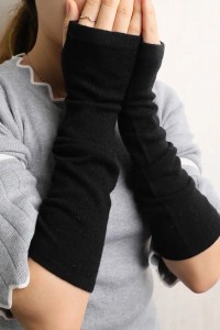 Custom cable design ladies 36 long cashmere thermal arm warmer luxury women winter warm fingerless 100% pure cashmere gloves