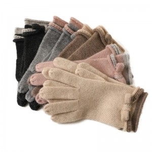 Winter Warm 100% goat cashmere Knitted Gloves custom fashion knitted women luxury warm woman hand gloves