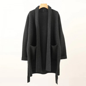 turn down collar 100% pure cashmere cardigan custom winter warm fashion plus size women’s sweater clothing knit top