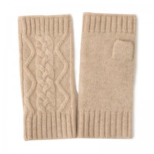 custom fingerless cable white black knitted cashmere gloves & mittens winter luxury fashion thermal women ladys wool gloves