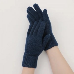 luxury fashion men accessories winter 90% wool 10% cashmere full finger gloves plain knitted mens gloves