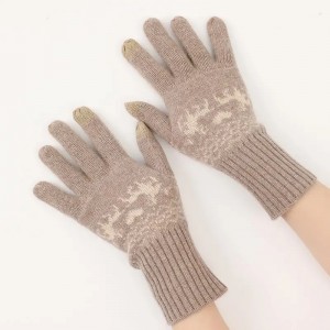 fashion winter accessories women winter gloves 100% cashmere touch screen knitted warm full finger gloves mittens