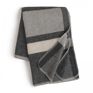 2022 luxury soft fleece wool throw blanket winter women men check oversize cashmere wool scarf shawl for women