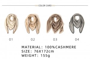 designer multi color triangle cashmere scarf custom logo fashion winter ladies plain knitted cashmere scarves shawl