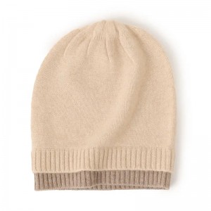 custom logo pure cashmere women winter hat 26Nm yarn computer knitted cashmere beanie hat