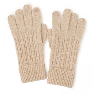 inner mongolia pure cashmere winter gloves custom touch screen knitted women thermal fashion full finger cashmere gloves mittens