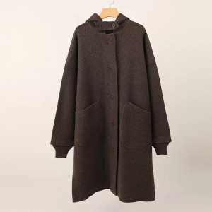 custom fashion pure cashmere women’s sweater clothing plus size knitted winter warm cashmere cardigan coat with pocket