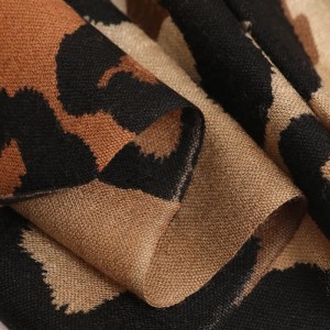 custom 80s leopard printing 100% merino wool pashmina scarves shawl cashmere winter scarf for women