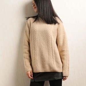 plus size women’s sweater custom winter ladies girls cable knitted crew neck oversize cashmere pullover sweater