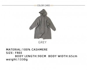 mid long style 100% pure cashmere women’s clothing coat plus size plain color knitted cashmere cardigan with pocket