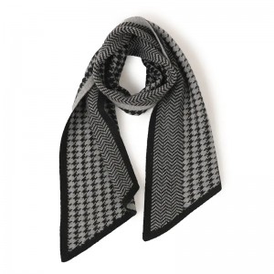 custom designer fashion houndstooth knitted jacquard pure cashmere scarf stoles winter ladies women cashmere scarves