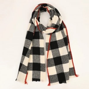 multicolor 100% pure cashmere check winter scarf stoles custom fashion tassel check wool scarves shawls