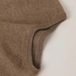 sleeveless turtle neck cashmere winter oversize women’s sweater vest custom plain knit women cashmere pullover
