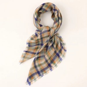 100% cashmere women winter scarf designer custom design logo ladies check square pashmina cashmere scarves shawl