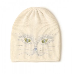 ironing rhinestones Women Winter hats custom design luxury cute 100% pure Cashmere rib Knitted beanie cap