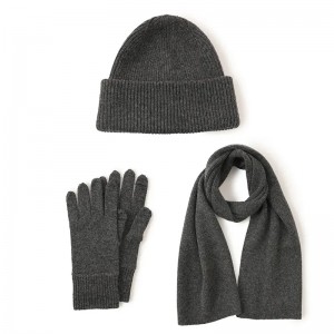 100% wool women girls winter warm scarf hat & glove sets custom designer fashion ladies knitted wool beanie scarves gloves suit