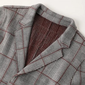 100% pure cashmere yarn dyed check design casual fit men’s suit