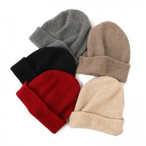 Winter pure real cashmere knitted ny beanie blanks custom women cheap winter hats caps