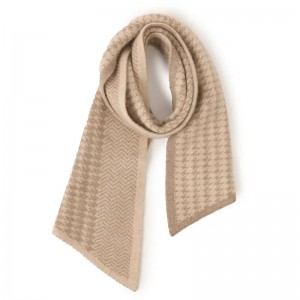 custom designer fashion houndstooth knitted jacquard pure cashmere scarf stoles winter ladies women cashmere scarves