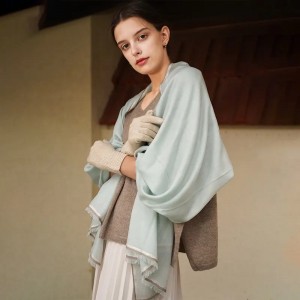 China custom design logo women 100% wool pashima scarves shawl winter luxury neck warmer ladies cashmere scarf