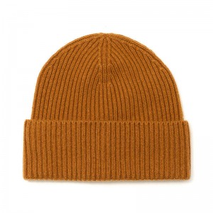 Ribb knitted 100% cashmere skiing beanie for women