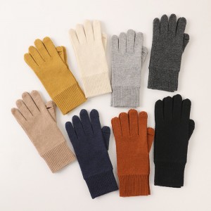 Custom labels New arrival winter warm gloves unisex knitted solid wool gloves women and men woolen mittens