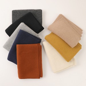 100% Pure wool plain 12 gauge knitted scarf private custom designer scarf women winter warm wool scarf