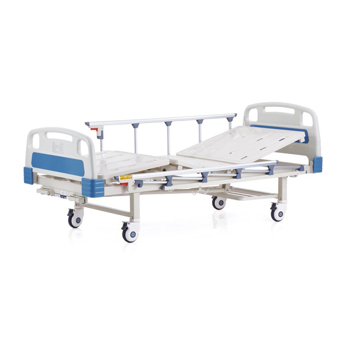 Factory made hot-sale Three Function Manual Bed - M2711 two crank double function manual metal+ABS bed hospital furniture with stainless steel bending guard bar – Chinabase