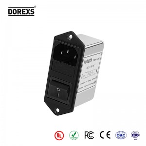 DBI5-S Single-Phase EMI Filter Of Two Fuses And Rocker Switch And Socket Type ——Rated Current 1A-10A