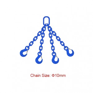Grade 100 (G100) Chain Slings – Dia 10mm EN 818-4 Four Legs Chain Sling