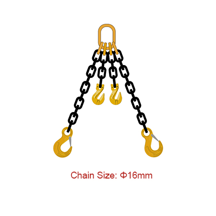 Leading Manufacturer for Adjustable Lifting Chains - Grade 80 (G80) Chain Slings – Dia 16mm EN 818-4 Two Legs Sling With Shortener – Chigong