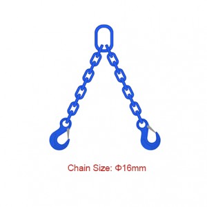 Grade 100 (G100) Chain Slings – Dia 16mm EN 818-4 Two Legs Chain Sling