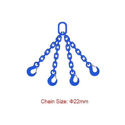 China Manufacturer for Lifting Chains And Hooks - Grade 100 (G100) Chain Slings – Dia 22mm EN 818-4 Four Legs Chain Sling – Chigong