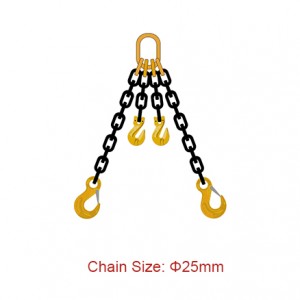 Grade 80 (G80) Chain Slings – Dia 25mm EN 818-4 Two Legs Sling With Shortener