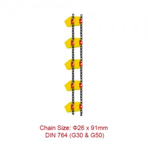 Discount wholesale Adjustable Chain Sling - Conveyor and Elevator Chains – 26*91mm DIN 764 (G30 & G50) Round Steel Link Chain  – Chigong
