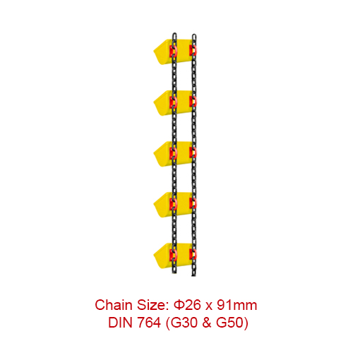 Special Price for Stainless Steel Wire Rope Slings - Conveyor and Elevator Chains – 26*91mm DIN 764 (G30 & G50) Round Steel Link Chain  – Chigong
