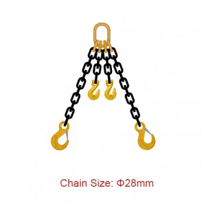 Grade 80 (G80) Chain Slings – Dia 28mm EN 818-4 Two Legs Sling With Shortener