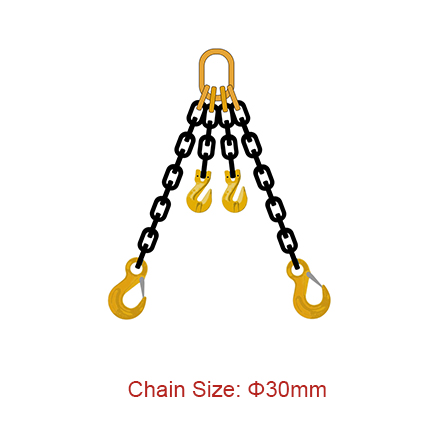 Special Price for Round Link Elevator Lifting Chain - Grade 80 (G80) Chain Slings – Dia 30mm EN 818-4 Two Legs Sling With Shortener – Chigong