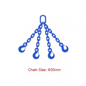 Grade 100 (G100) Chain Slings – Dia 30mm EN 818-4 Four Legs Chain Sling