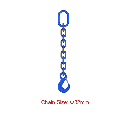 Top Quality Ash Lifting Chain - Grade 100 (G100) Chain Slings – Dia 32mm EN 818-4 Single Leg Chain Sling – Chigong