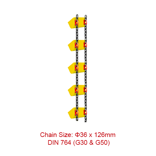 OEM Customized Stainless Steel Curb Chain - Conveyor and Elevator Chains – 36*126mm DIN 764 (G30 & G50) Round Steel Link Chain  – Chigong