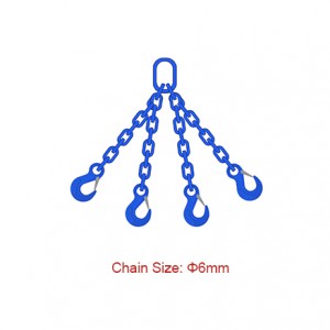 Grade 100 (G100) Chain Slings – Dia 6mm EN 818-4 Four Legs Chain Sling