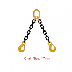 Grade 80 (G80) Chain Slings – Dia 7mm EN 818-4 Two Legs Chain Sling