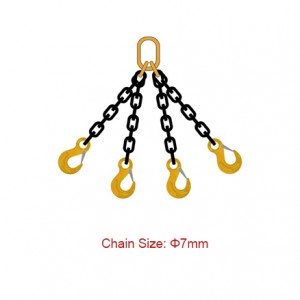 Grade 80 (G80) Chain Slings – Dia 7mm EN 818-4 Four Legs Chain Sling